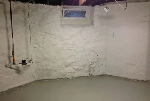 Sealed and waterproofed basement wall in an Alexandria VA home