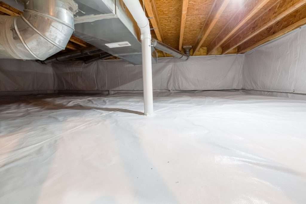 Crawl space encapsulation for moisture control